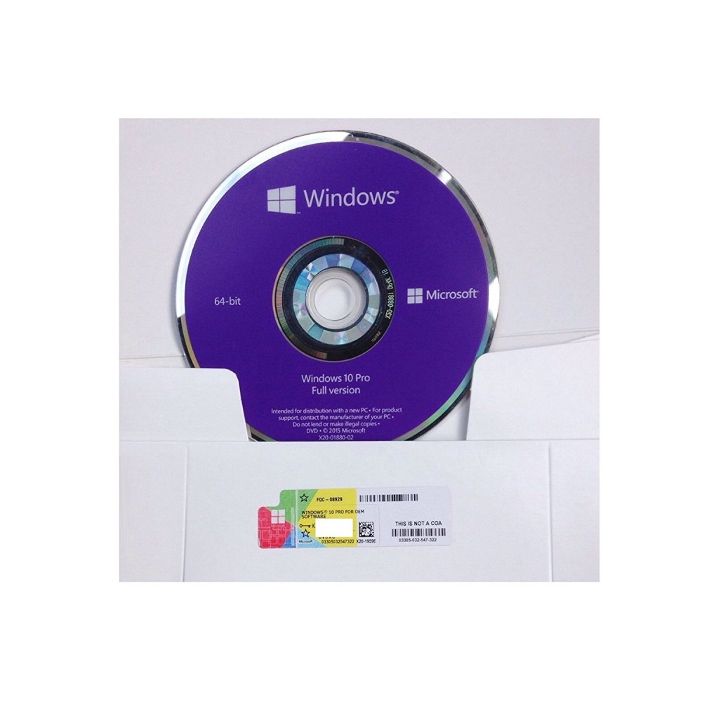 Microsoft Windows 10 Pro 64bit DVD - English Language